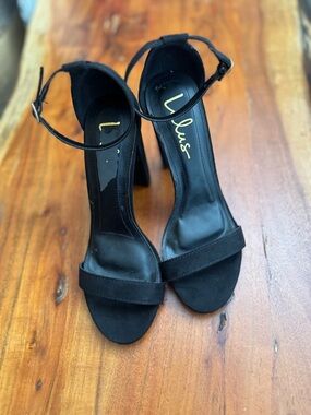 Lulus Audrina Black Suede Ankle Strap Heels